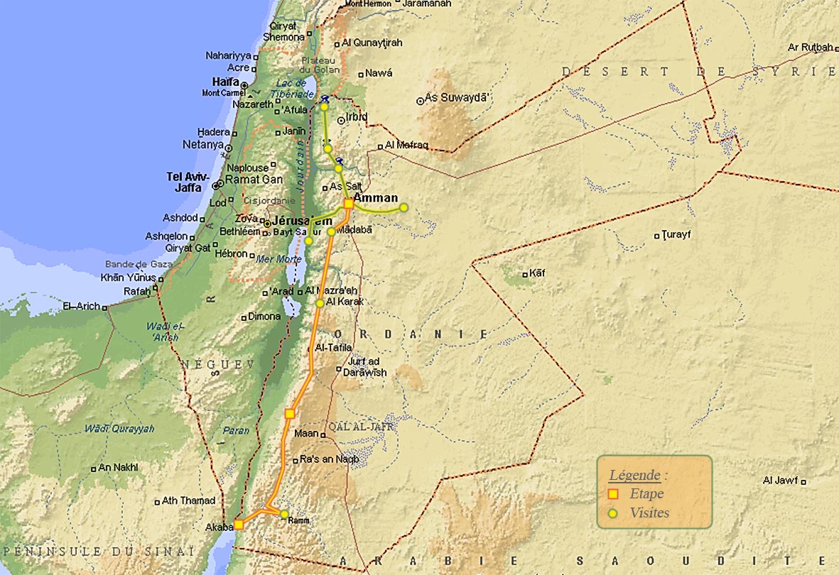 Carte Jordanie